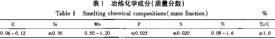 表1 冶煉化學成分(質(zhì)量分數(shù))